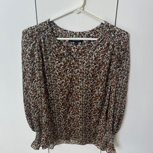 Julio Floral Blouse - Black and Brown  fall look